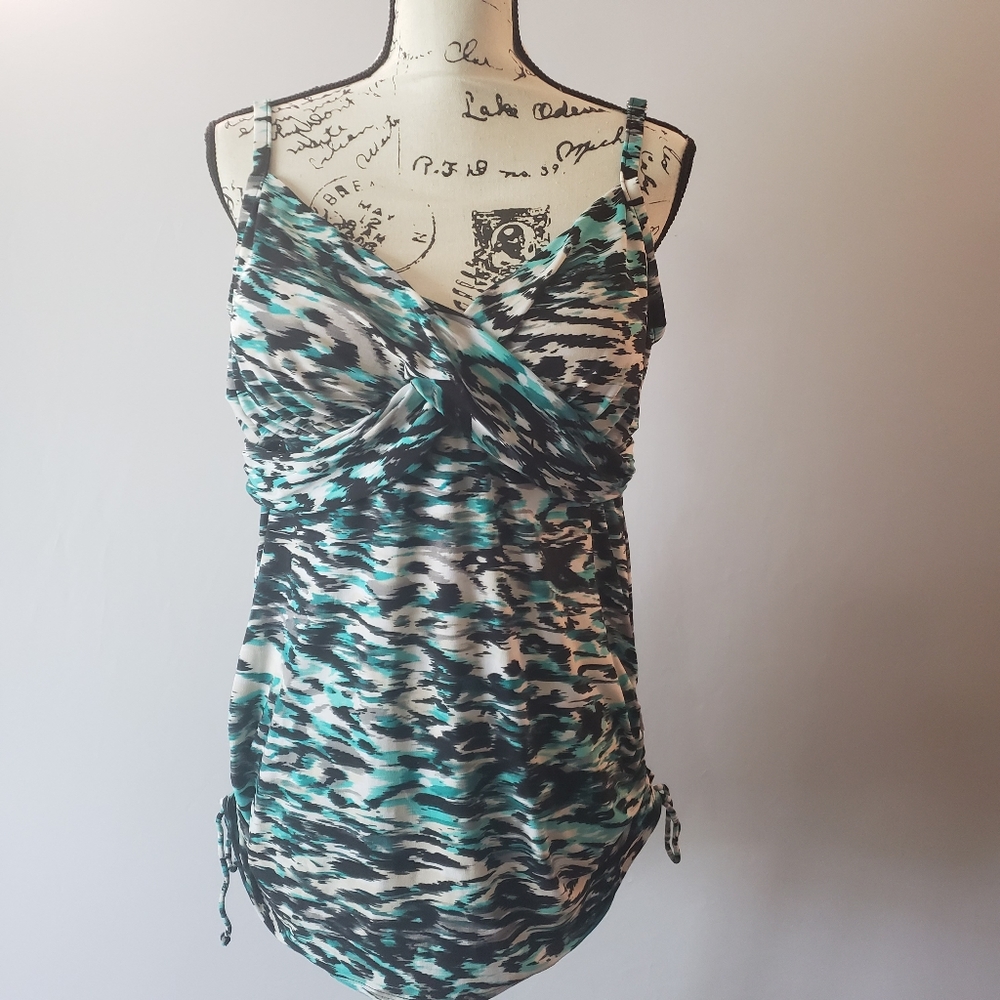 Long(er), Adjustable Multi-Color Animal Print Swim Top